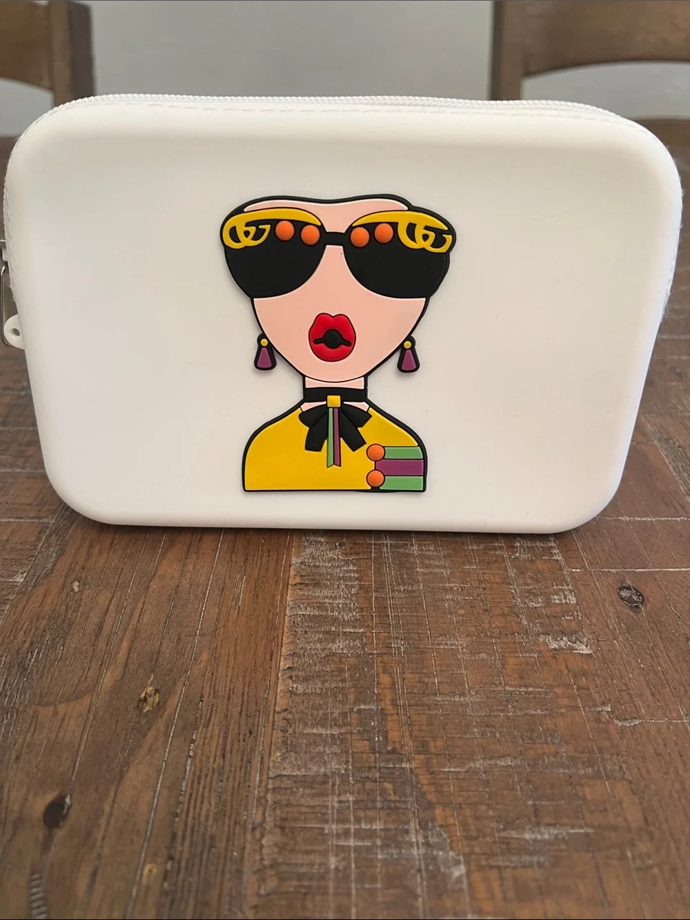 Doomsday Trendy Cartoon White Cosmetic Silicone Pouch